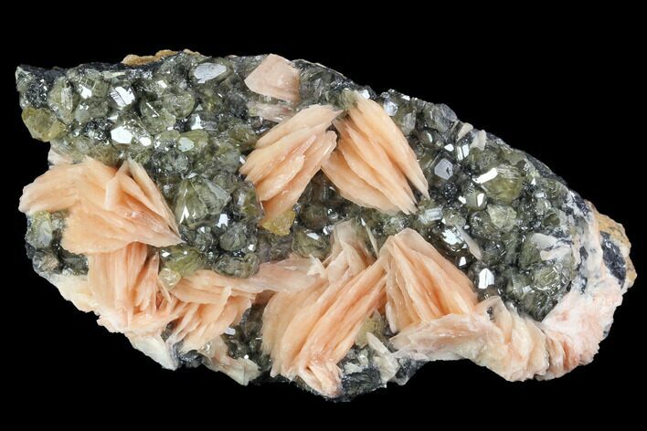 Cerussite Crystals with Bladed Barite on Galena - Morocco #98739